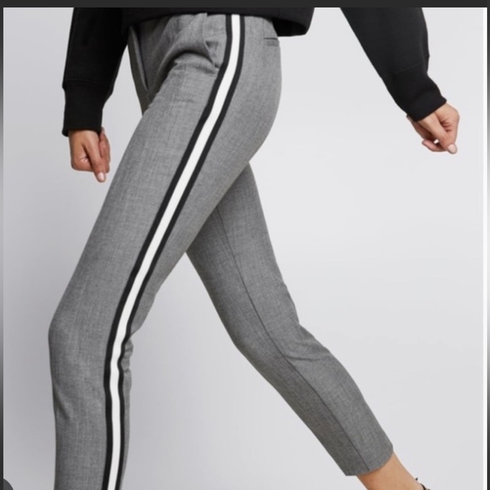 Zara Grey Trousers with Reflective Gold Stripe